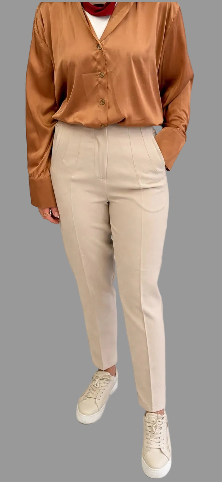 Elegante High-Waist Stoffhose